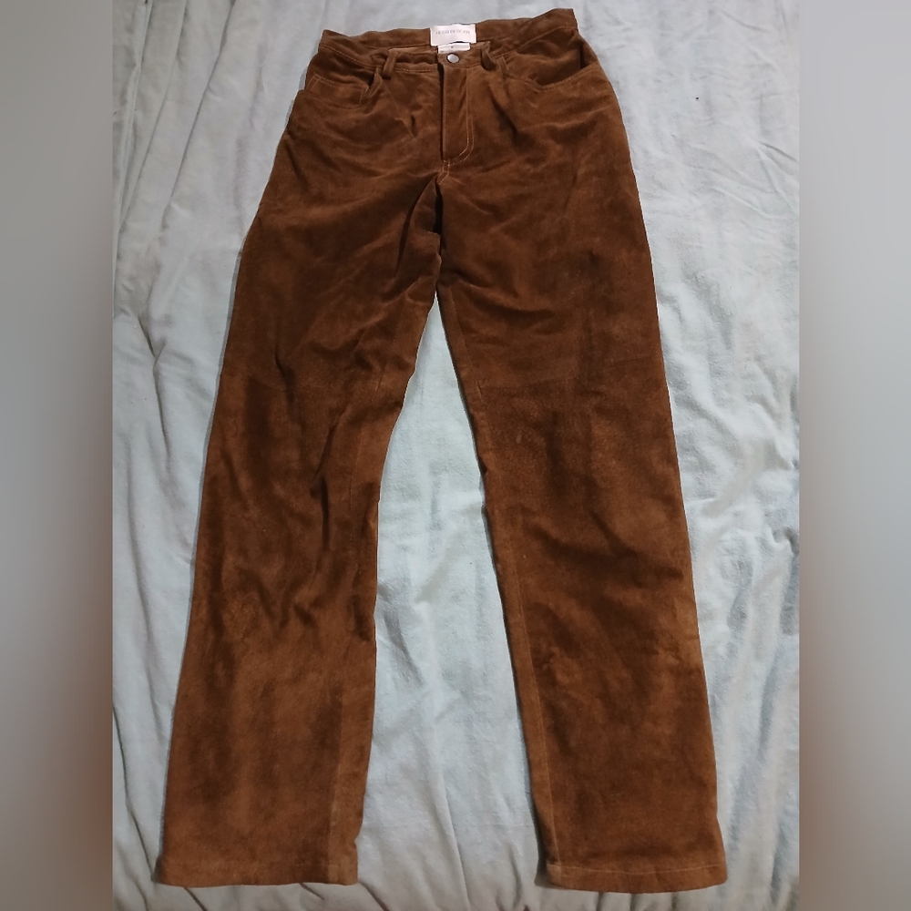 Hugh BUSCATI COLLECTION.‎ WOMENS Brown SUEDE LEATHER Pants. SZ.4P